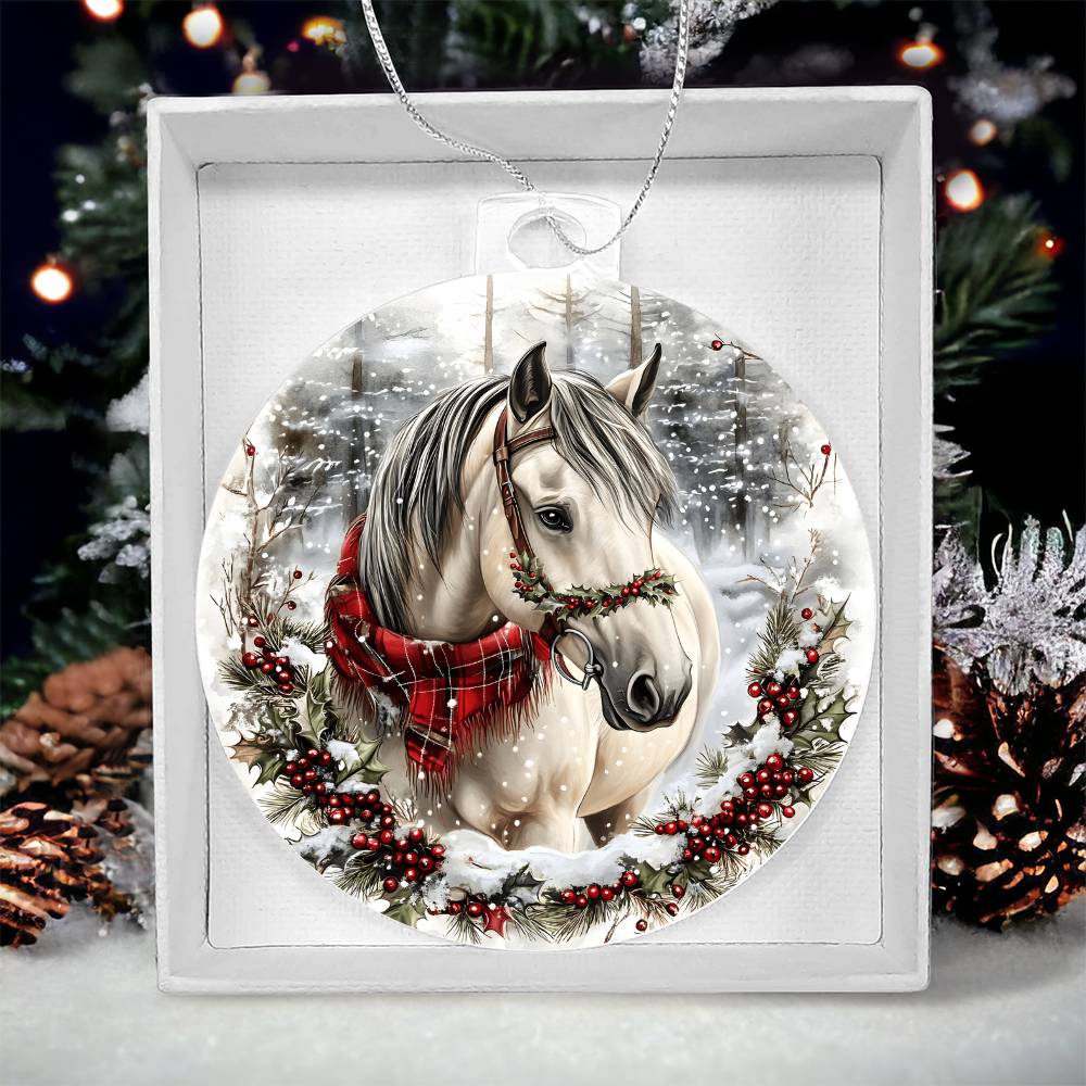 Horse Acrylic Christmas Ornament
