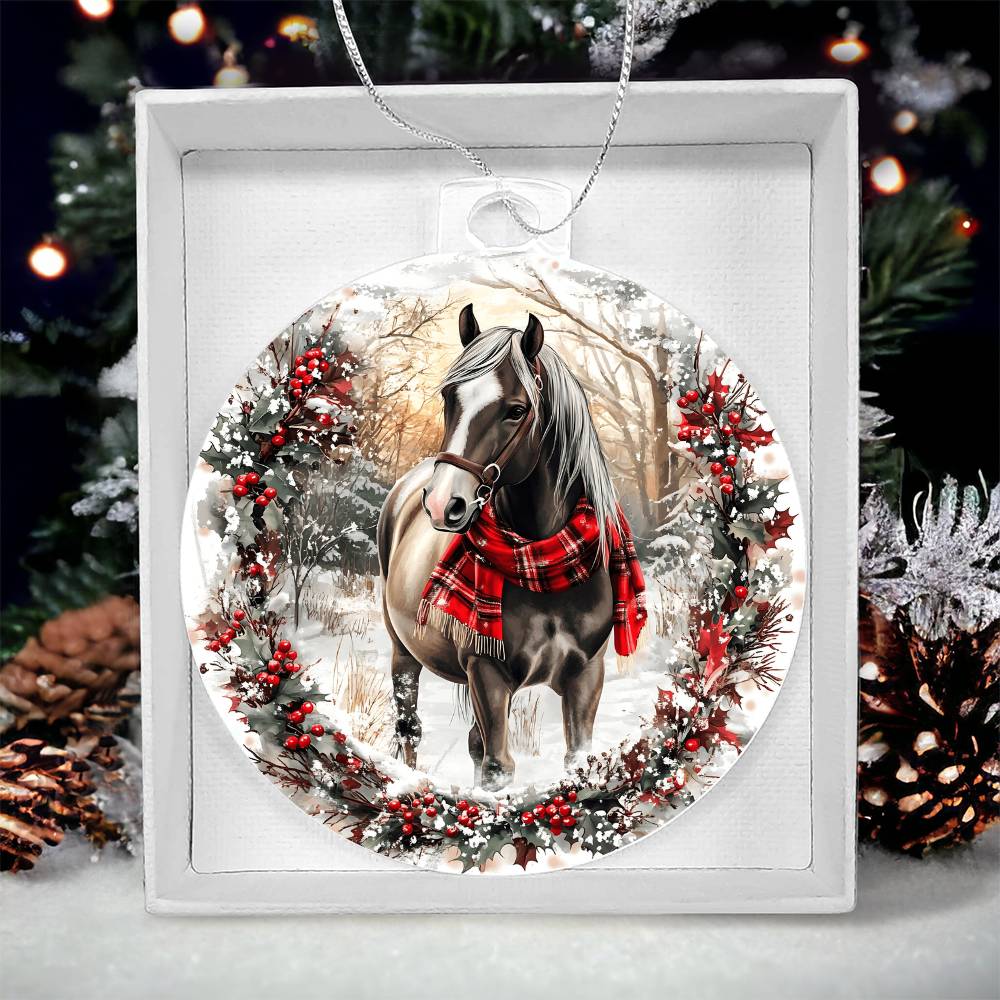 Horse Acrylic Christmas Ornament
