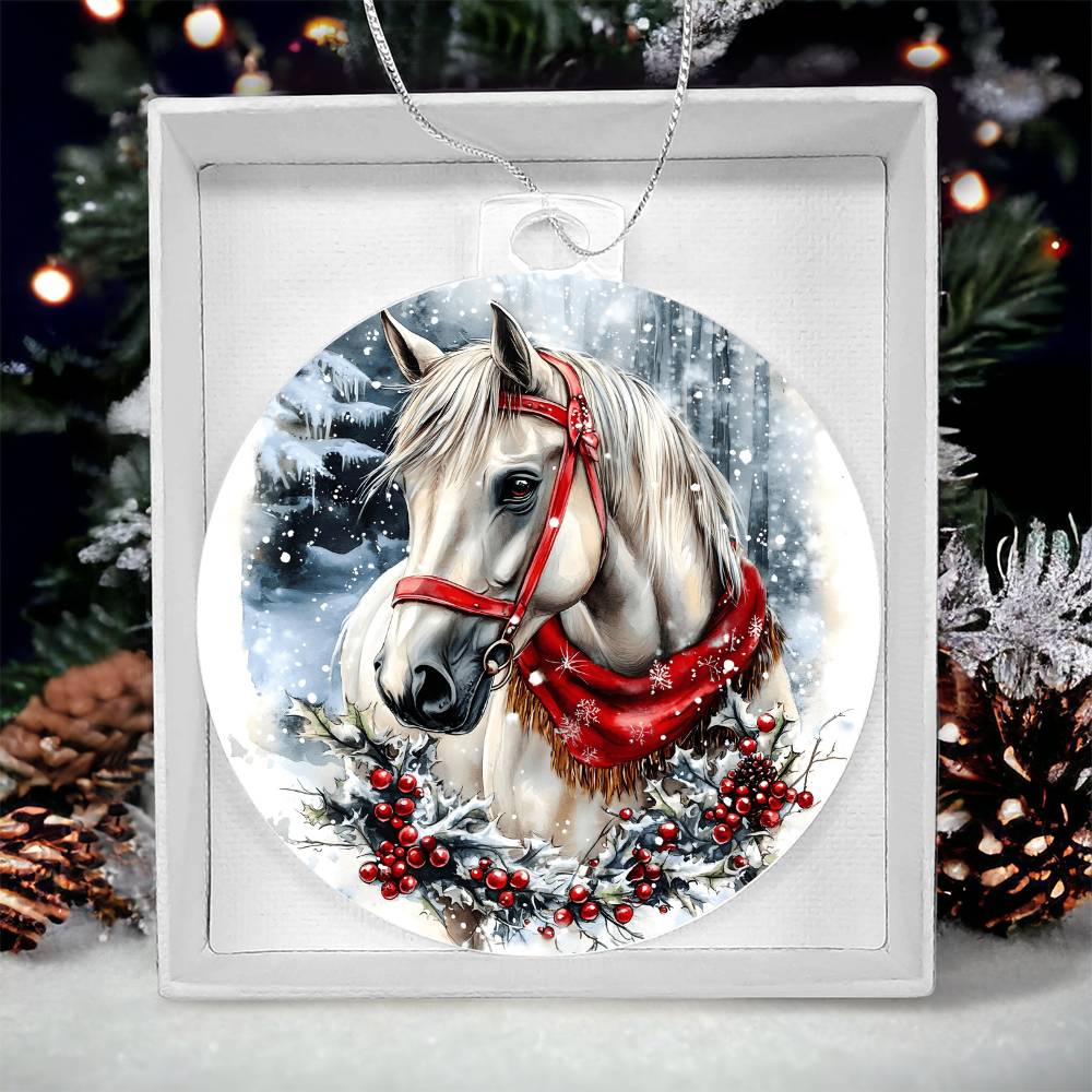 Horse Acrylic Christmas Ornament