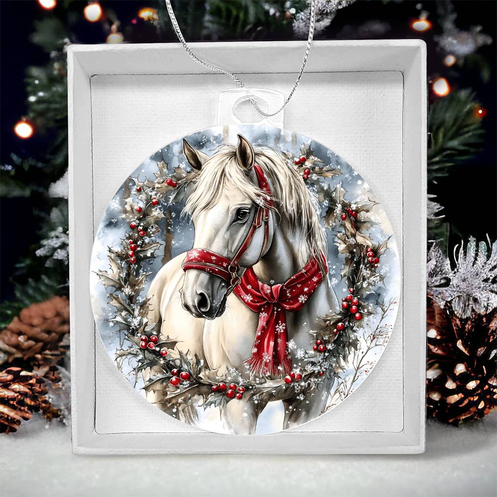 Horse Acrylic Christmas Ornament