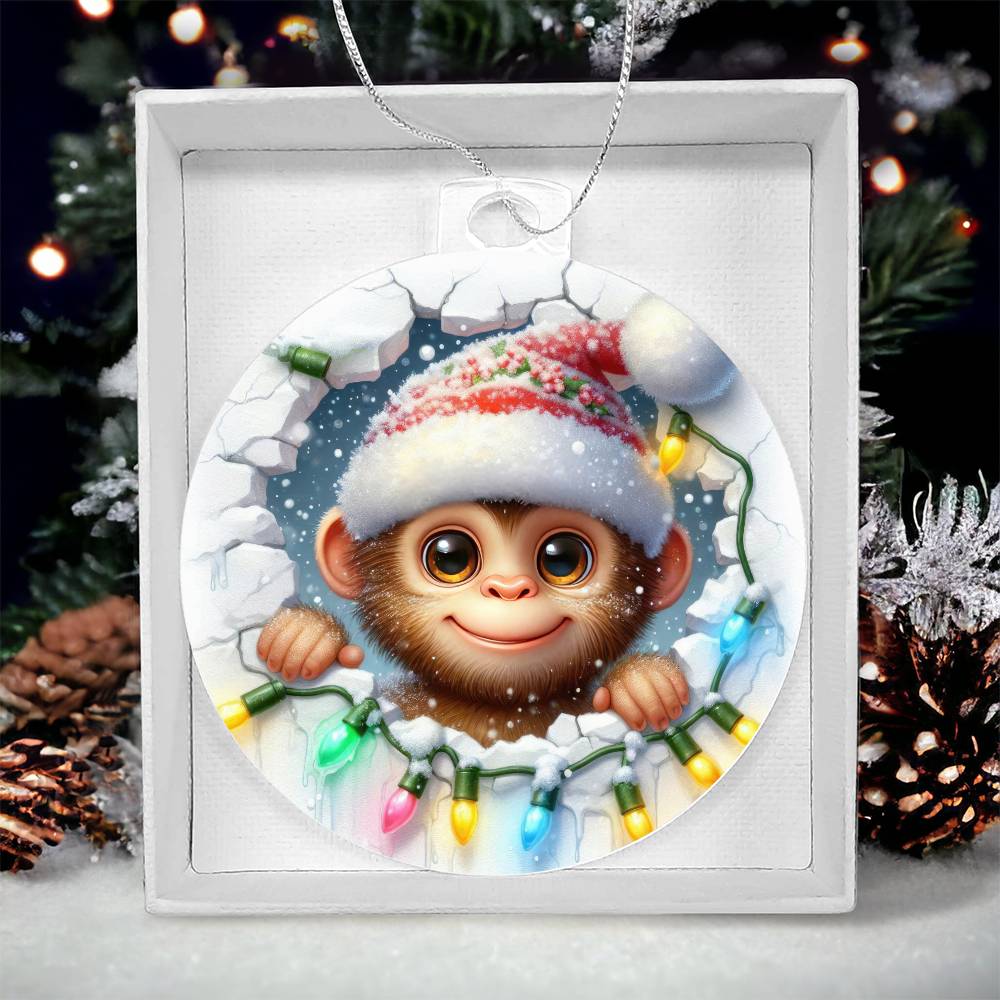 Monkey Breakaway 3d Effect Acrylic Ornament-[Heartfelt Family Gift]
