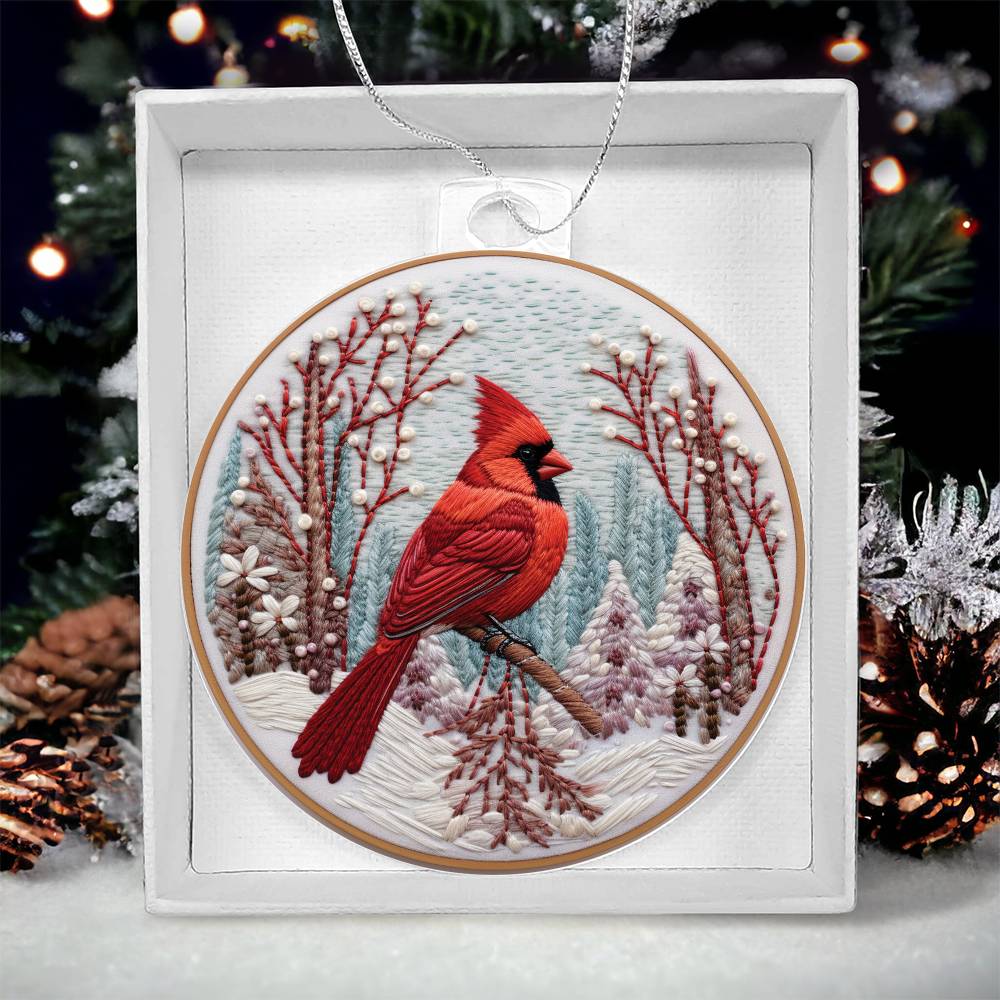 Cardinal Acrylic Ornament-[Heartfelt Family Gift]
