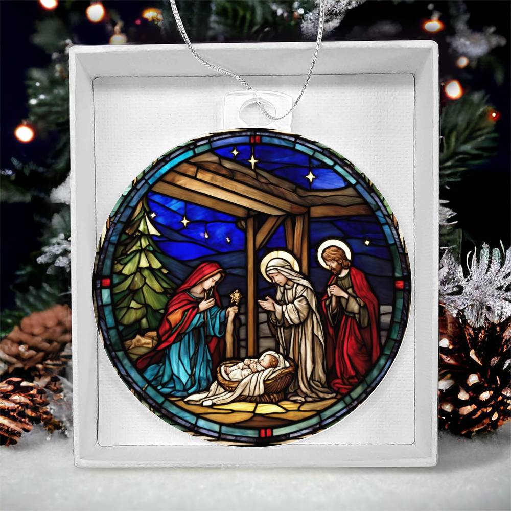 Jesus and Wise Man Manger Scene Acry-[Heartfelt Family Gift]