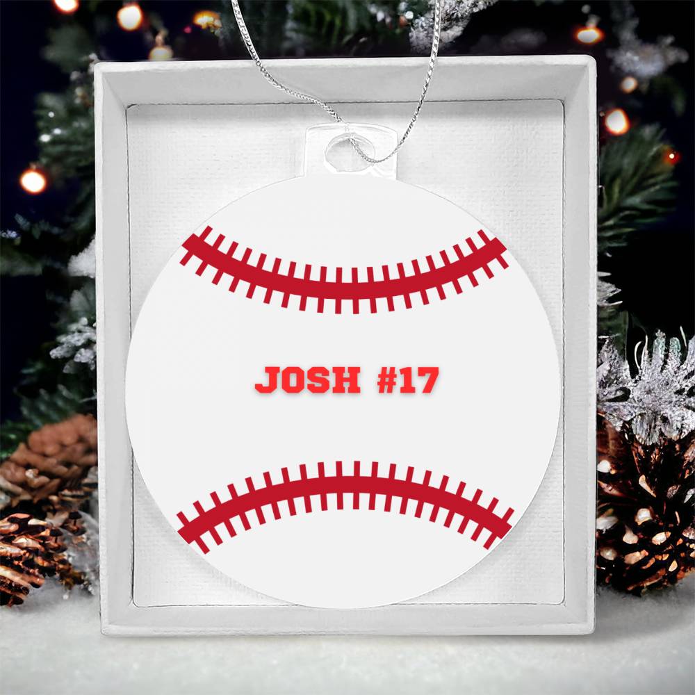 Personalized Baseball Player Christmas Tree Ornament-[Heartfelt Family Gift]