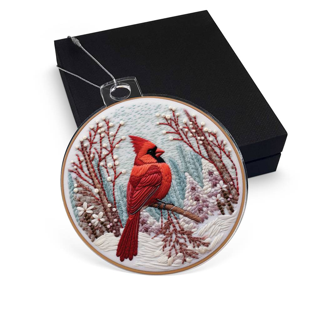 Cardinal Acrylic Ornament-[Heartfelt Family Gift]