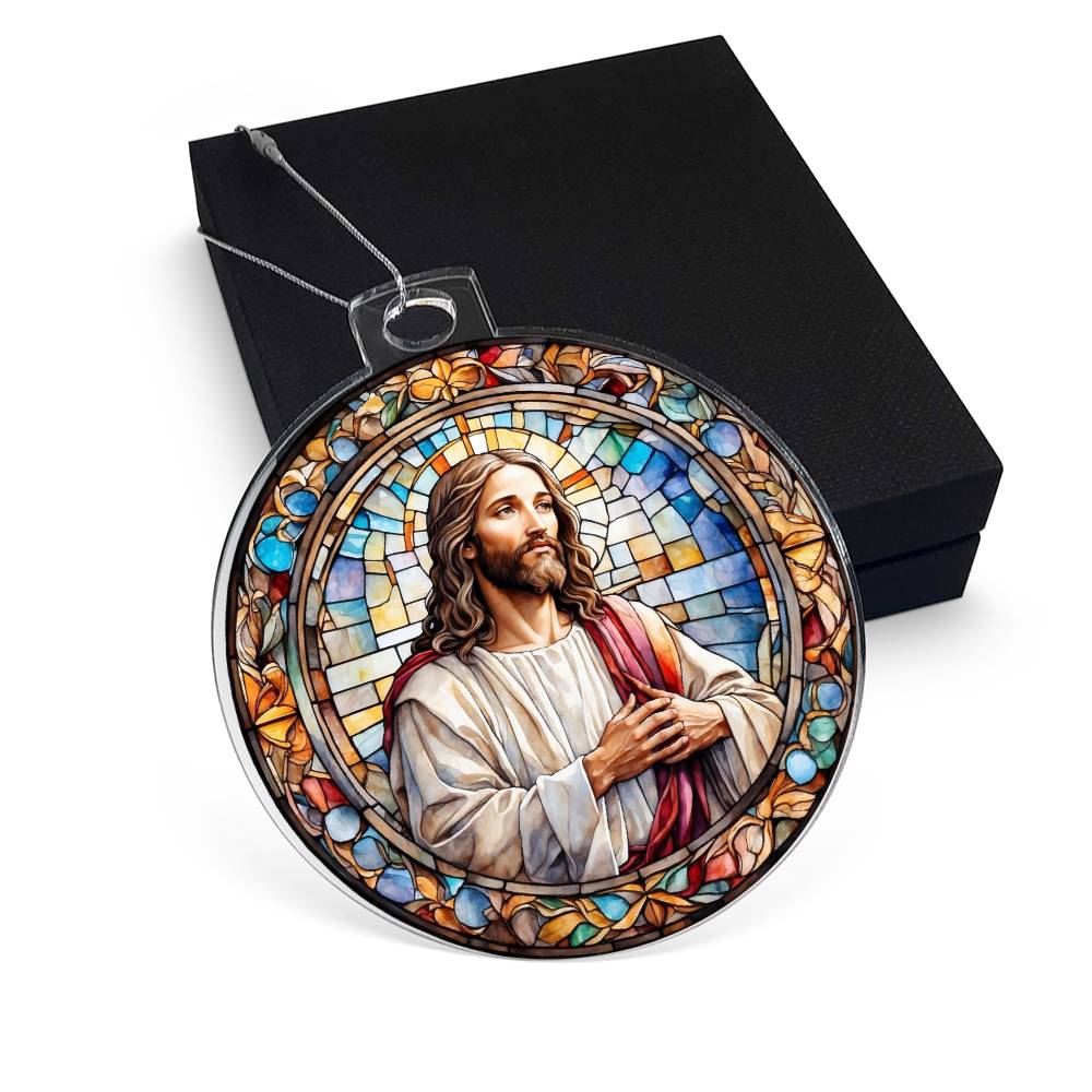 Jesus Stain glass effect Acrylic Christmas Ornament-[Heartfelt Family Gift]