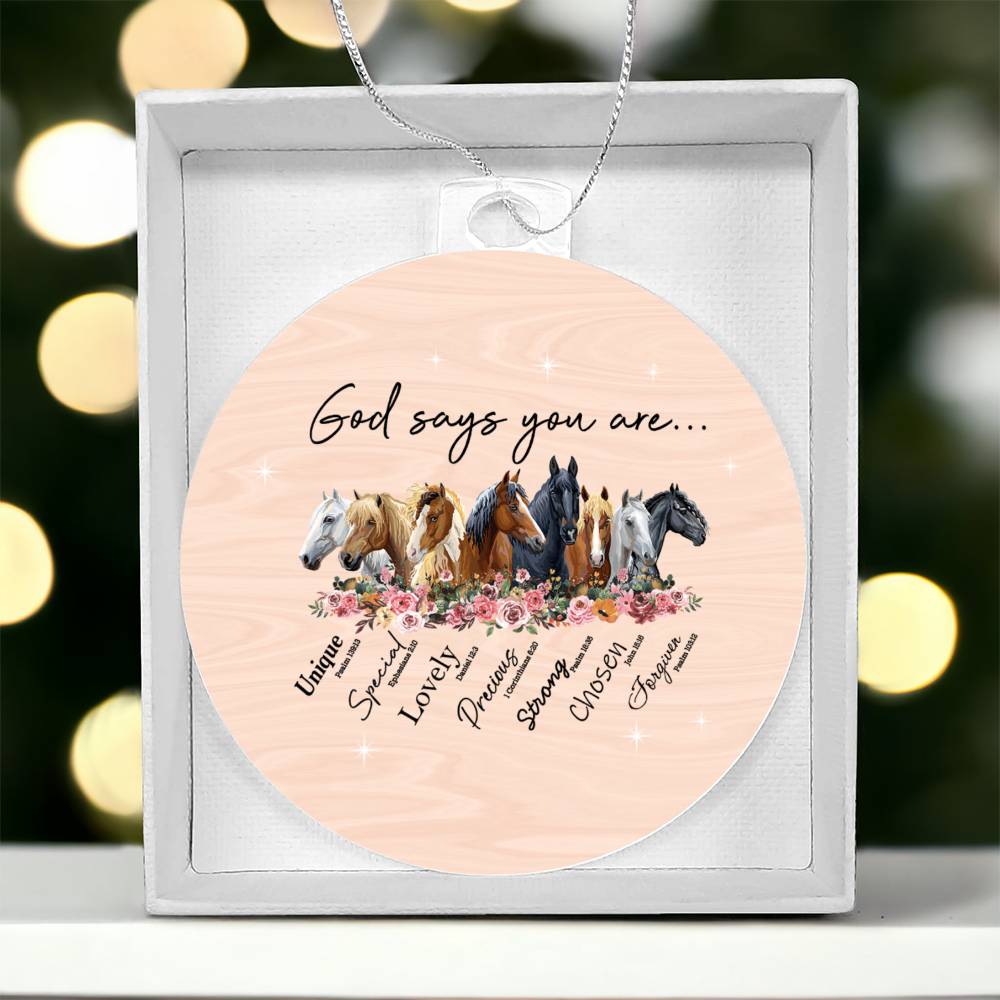 Affirmations for Horse Lover Acrylic Ornament-[Heartfelt Family Gift]