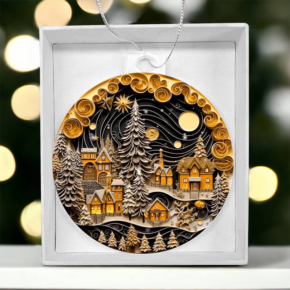 Christmas Village Acrylic Ornament-[Heartfelt Family Gift]