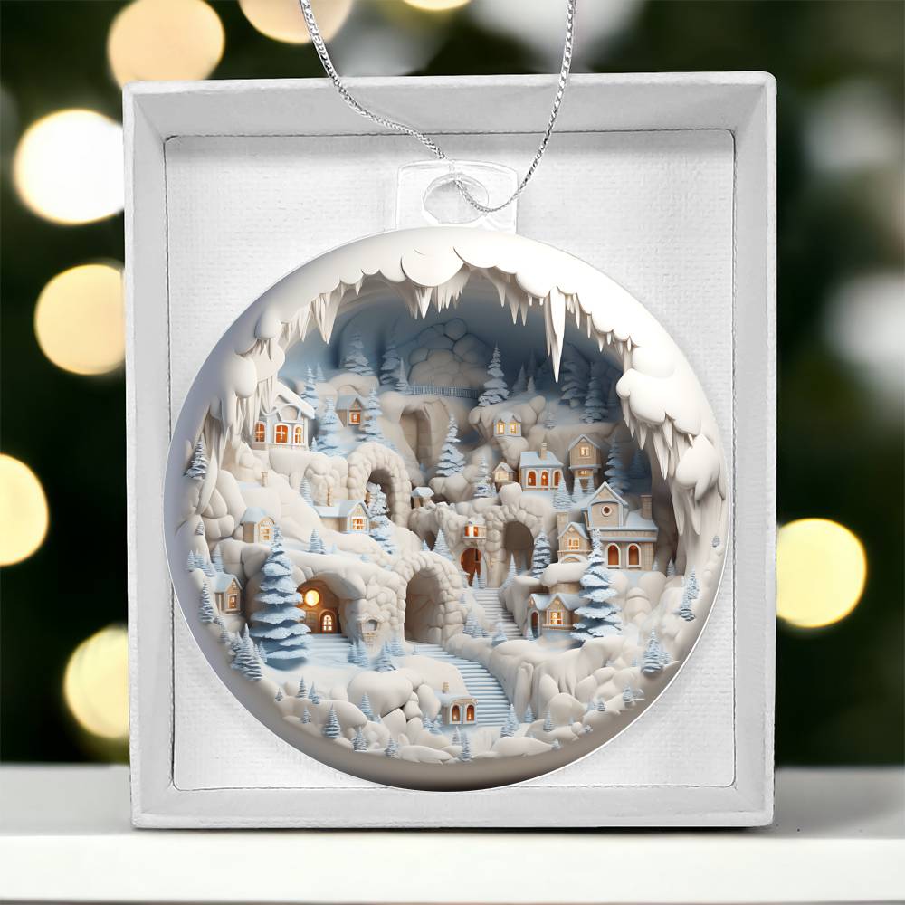 3D Winter Scene Acrylic Ornament - Add a Touch of Winter Wonderland to Your Home-[Heartfelt Family Gift]