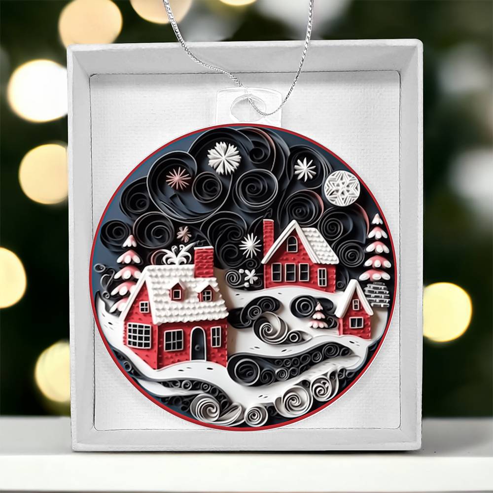 Christmas Village Acrylic Ornament-[Heartfelt Family Gift]
