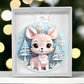Pastel Pink and Blue Baby Deer Acrylic Christmas Ornament-[Heartfelt Family Gift]