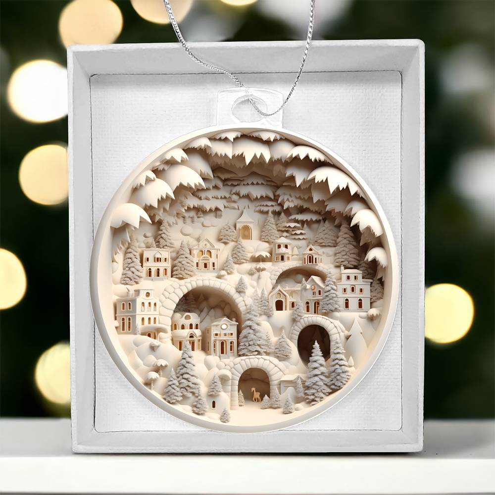 Winter Wonderland 3D Effect Acrylic Ornament for a Festive Holiday Dcor-[Heartfelt Family Gift]