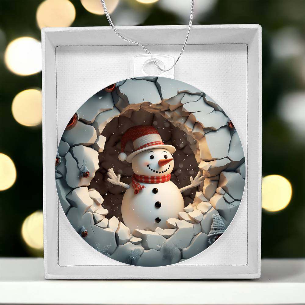 Snowman Acrylic Ornament-[Heartfelt Family Gift]