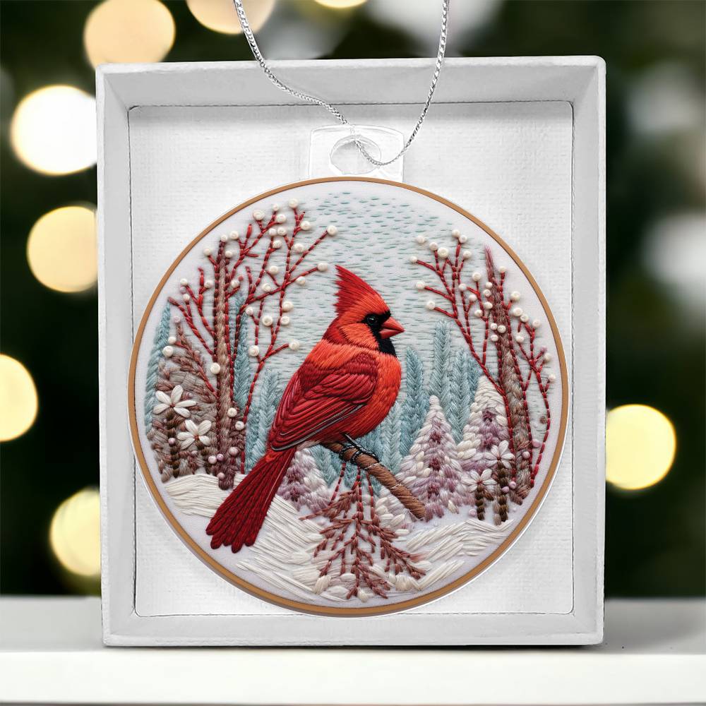 Cardinal Acrylic Ornament-[Heartfelt Family Gift]