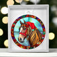 Stunning Stained Glass Horse Christmas Ornament - Handcrafted Holiday Decoration-[Heartfelt Family Gift]