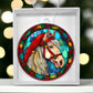 Stunning Stained Glass Horse Christmas Ornament - Perfect for Holiday Decorations-[Heartfelt Family Gift]