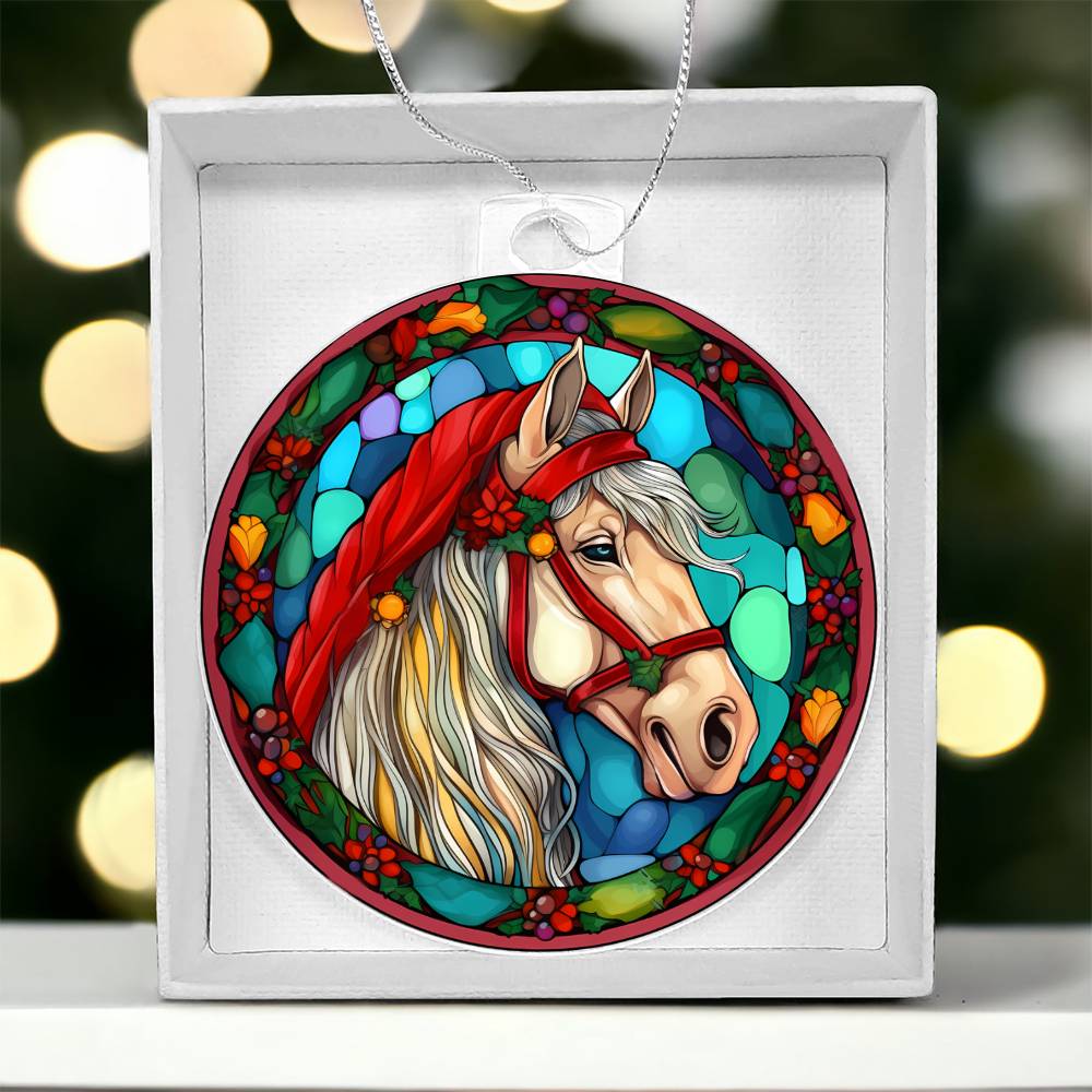 Stunning Stained Glass Horse Christmas Ornament - Perfect for Holiday Decorations-[Heartfelt Family Gift]