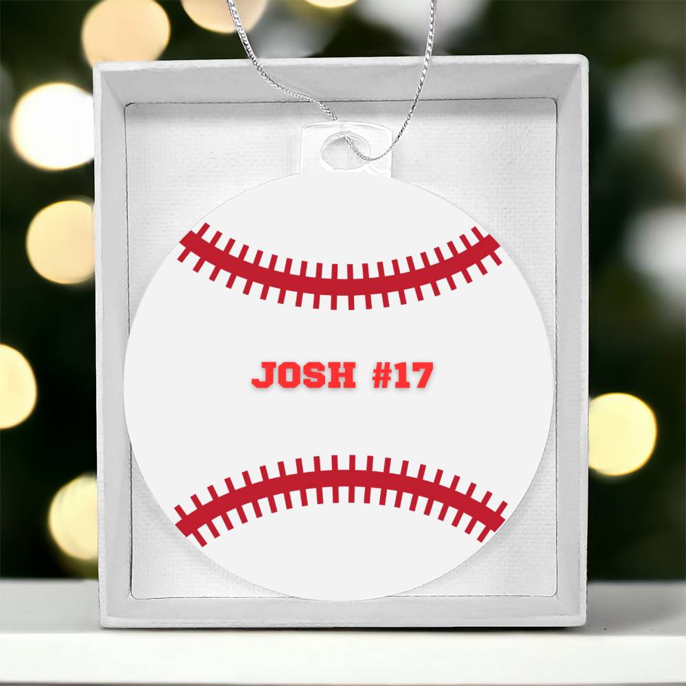 Personalized Baseball Player Christmas Tree Ornament-[Heartfelt Family Gift]