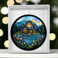 Stained Glass Lake House Christmas Ornament - Handcrafted Holiday Decor-[Heartfelt Family Gift]
