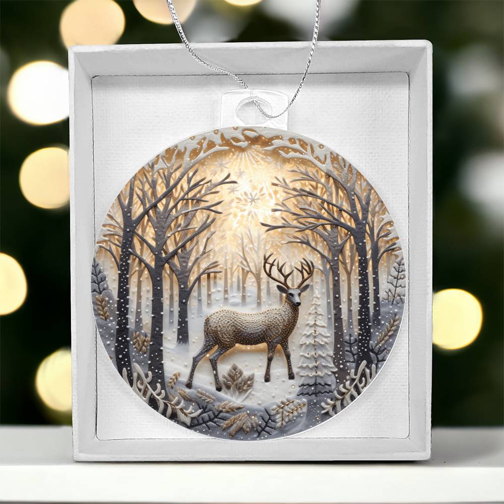 Christmas Ornament Deer in Snow Perfect for Holiday Decor-[Heartfelt Family Gift]