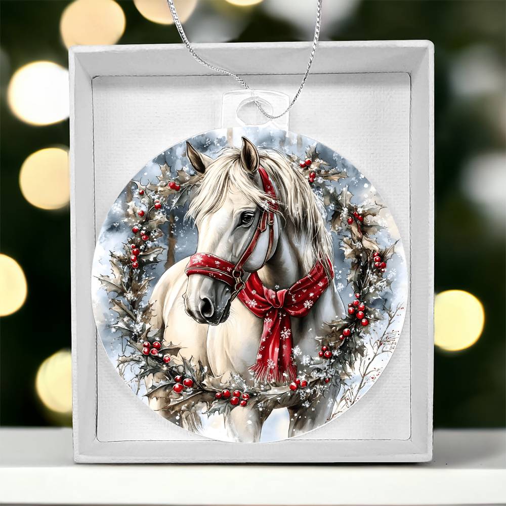 Horse Acrylic Christmas Ornament