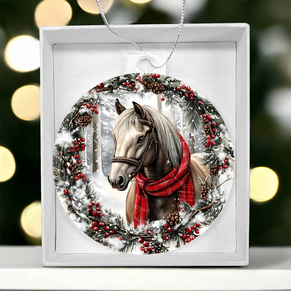 Horse Acrylic Christmas Ornament