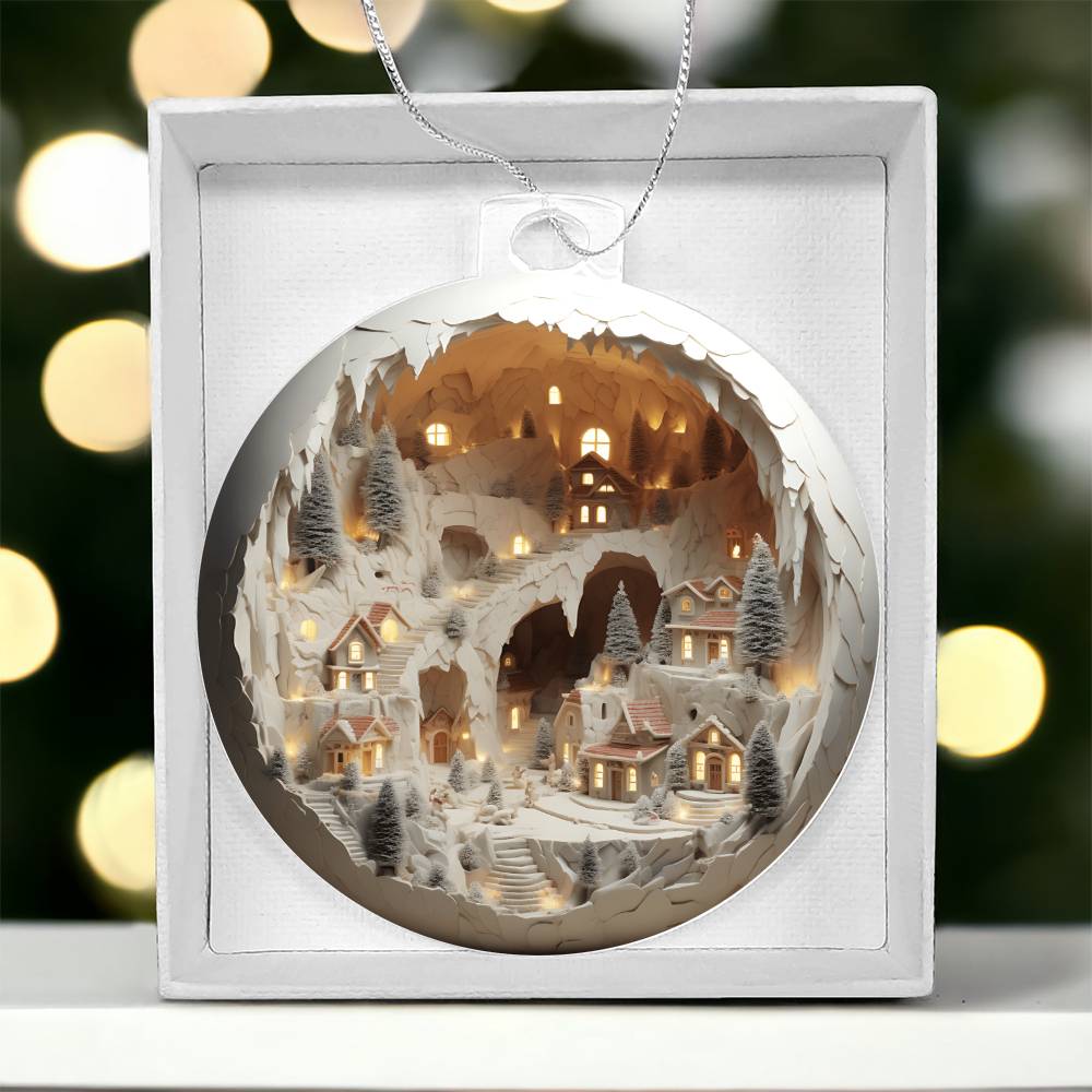 3D Winter Scene Acrylic Ornament - Perfect for Holiday Decor-[Heartfelt Family Gift]