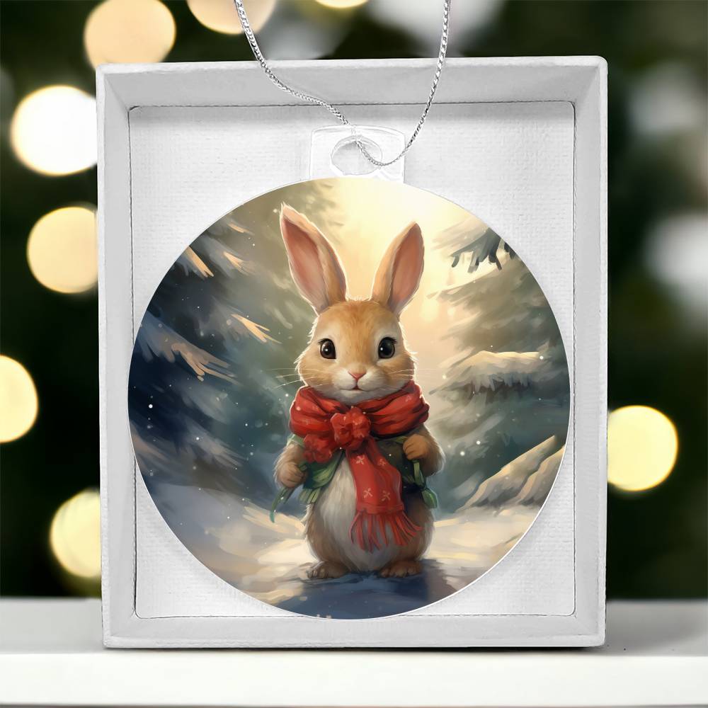 Bunny Christmas Tree Ornament Acrylic Ornament-[Heartfelt Family Gift]