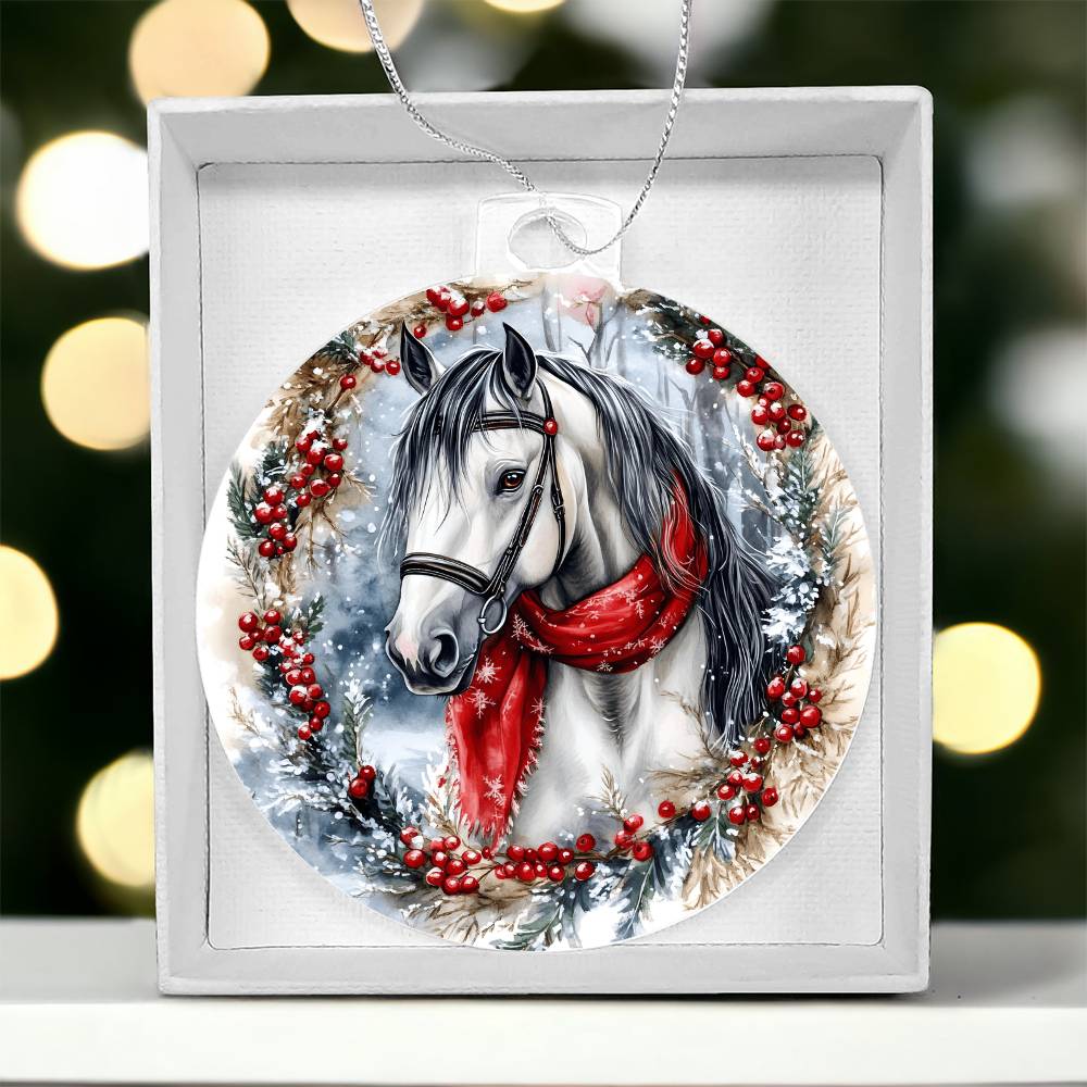 Horse Acrylic Christmas Ornament