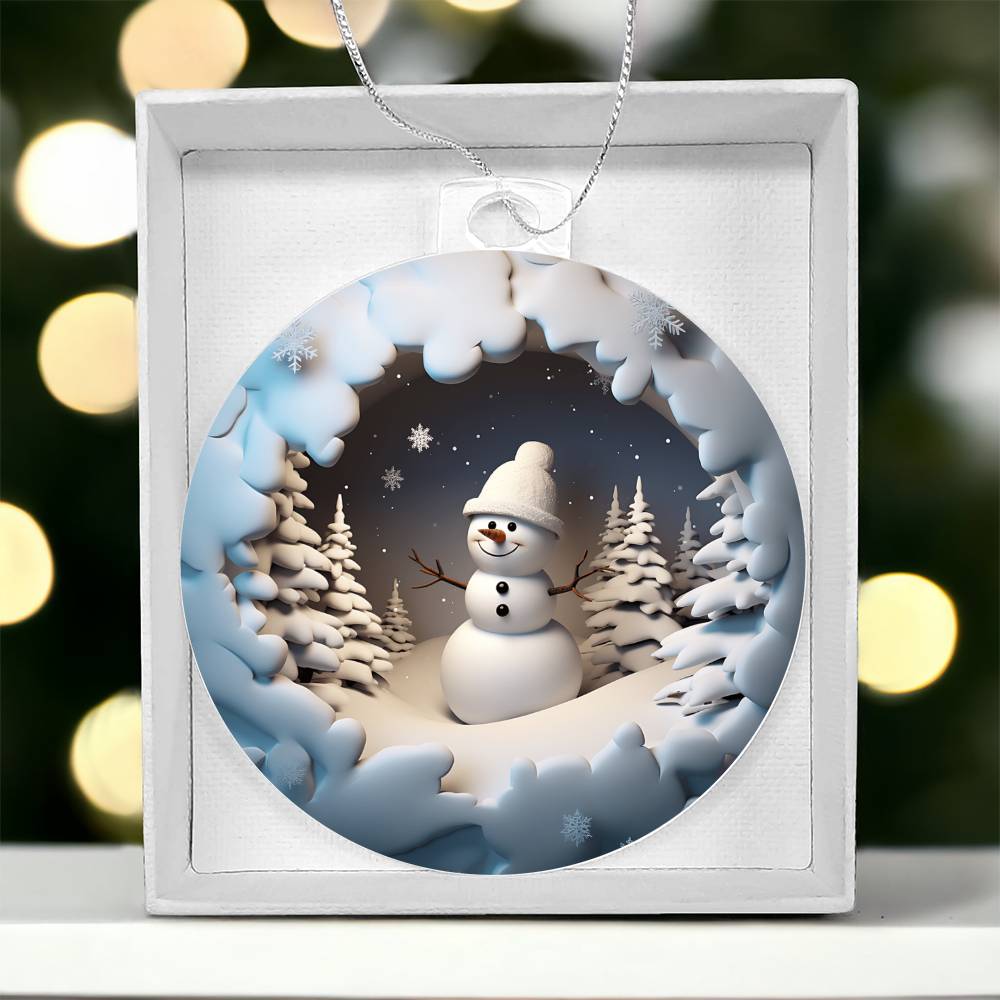 Snowman Acrylic Ornament-[Heartfelt Family Gift]