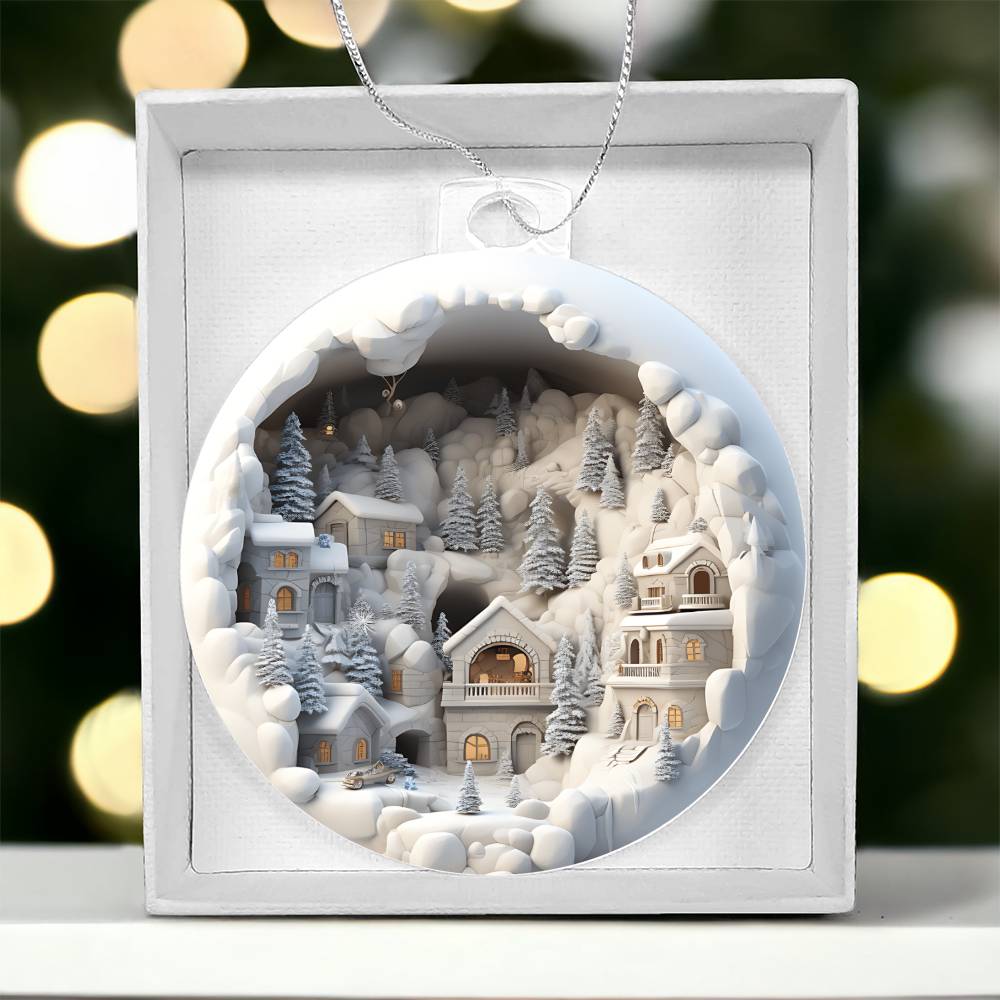 3D Winter Scene Acrylic Ornament - Add a Touch of Winter Magic to Your Tree-[Heartfelt Family Gift]
