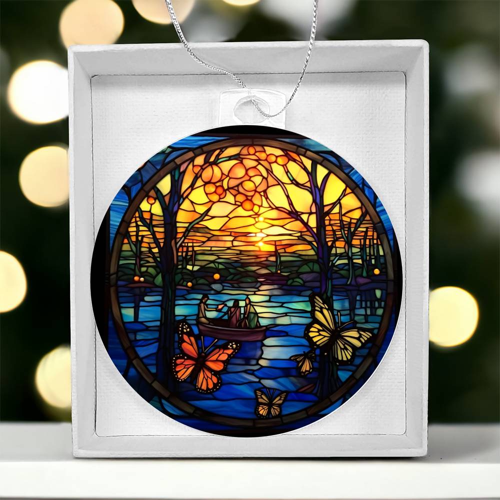 Acrylic Christmas Ornament Butterflies in the Woods - Perfect for Holiday Decor-[Heartfelt Family Gift]