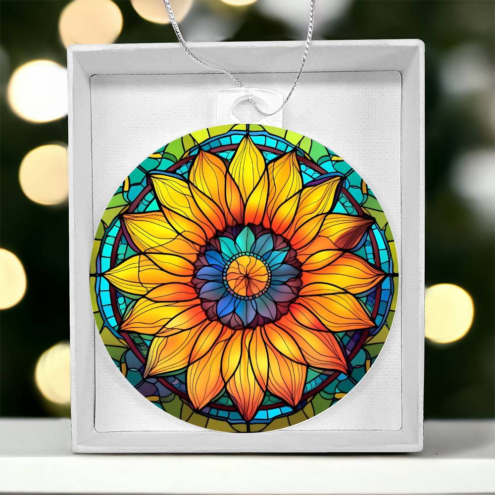 Sunflower Acrylic Suncatcher Christmas Ornament - Unique Holiday Decoration-[Heartfelt Family Gift]