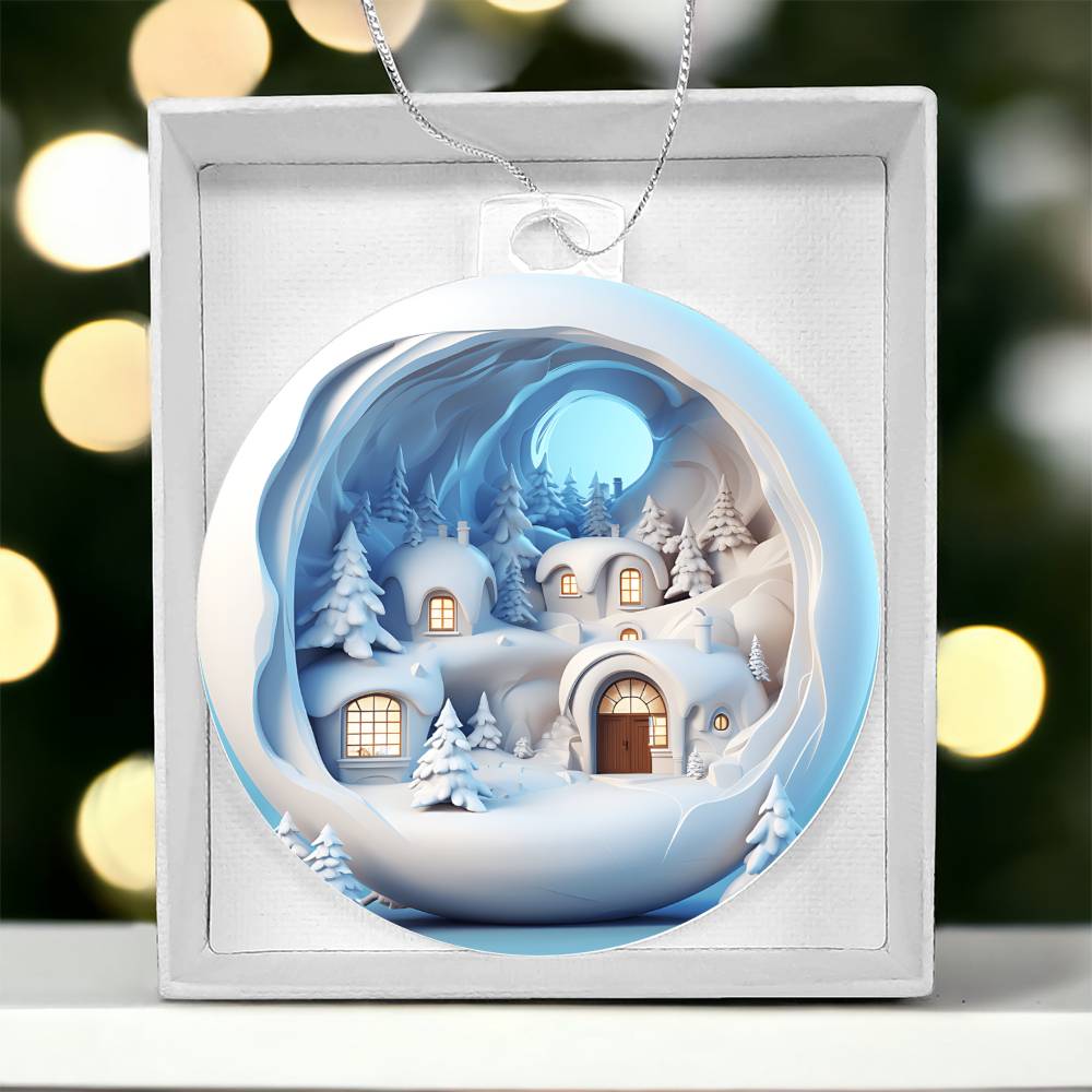 3D Winter Scene Acrylic Ornament  Add a Touch of Holiday Magic to Your Home-[Heartfelt Family Gift]