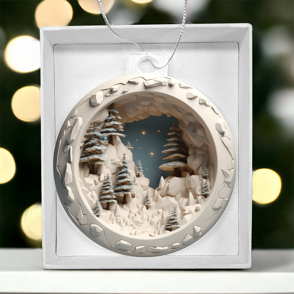 3D Winter Scene Acrylic Ornament - Add a Festive Touch to Your Holiday Decor-[Heartfelt Family Gift]
