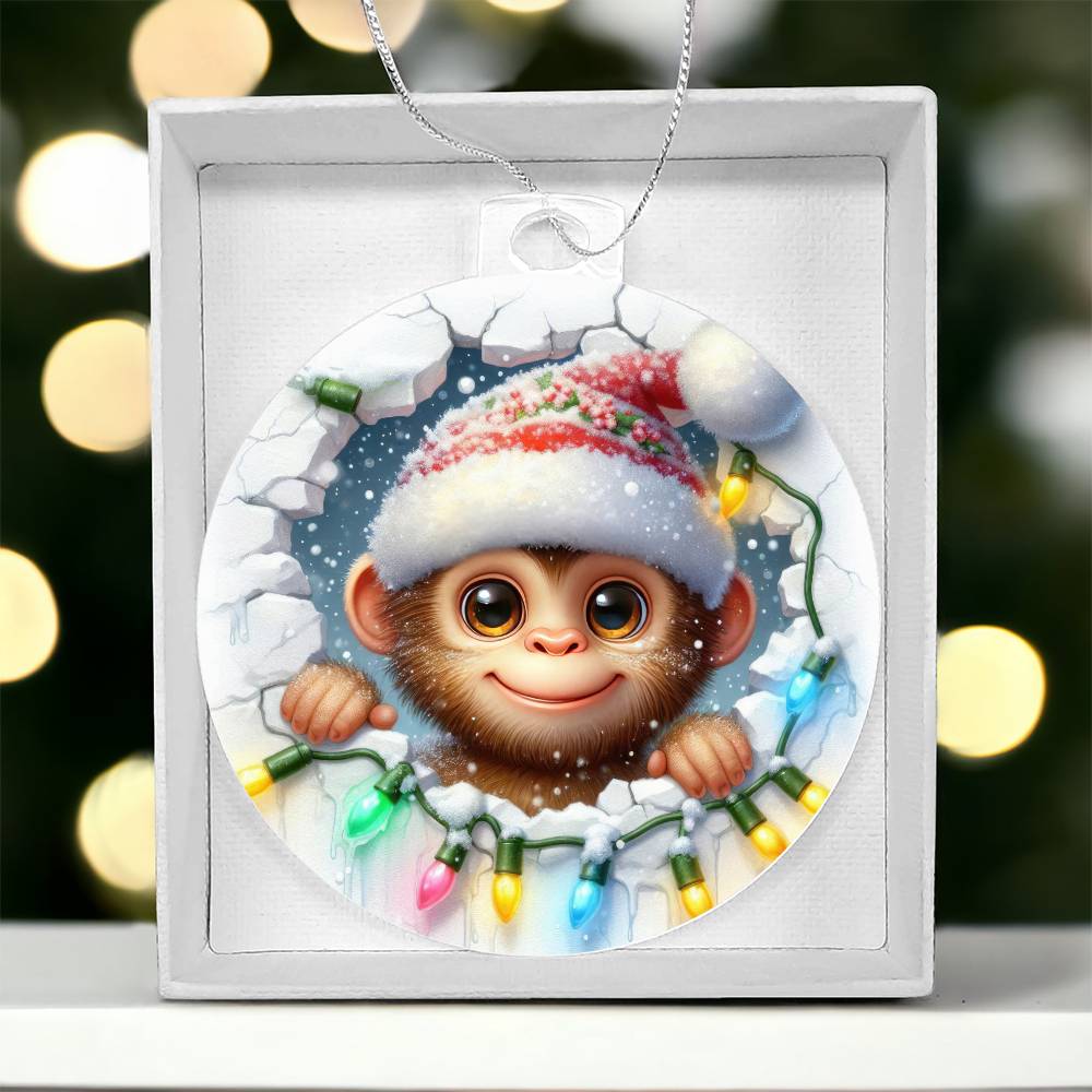 Monkey Breakaway 3d Effect Acrylic Ornament-[Heartfelt Family Gift]