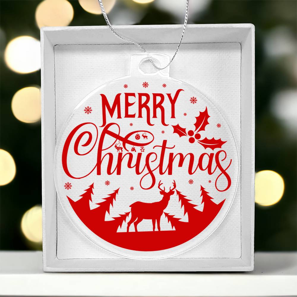 Merry Christmas Acrylic Ornament-[Heartfelt Family Gift]