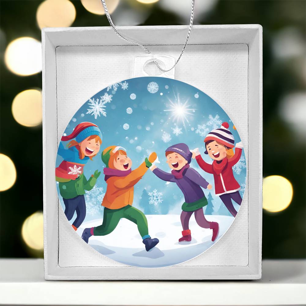 Monogrammed Leather Snow Days Ornament - Perfect Gift for Groomsmen-[Heartfelt Family Gift]