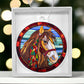 Stunning Stained Glass Horse Christmas Ornament - Handmade Holiday Decor-[Heartfelt Family Gift]