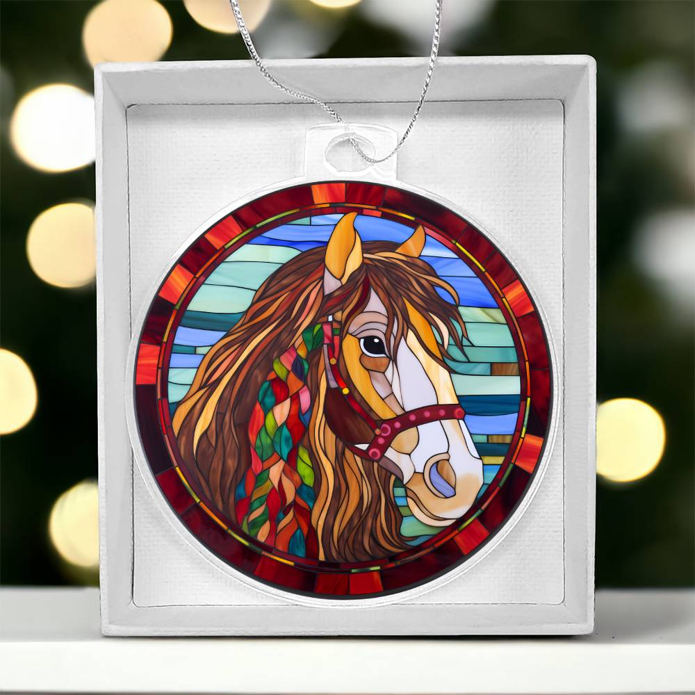 Stunning Stained Glass Horse Christmas Ornament - Handmade Holiday Decor-[Heartfelt Family Gift]