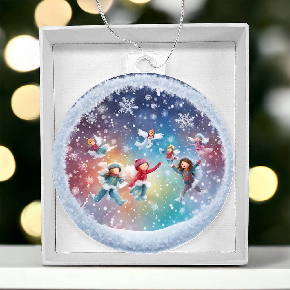 Snow Day Snow Angels Christmas Ornament - Festive Holiday Decoration-[Heartfelt Family Gift]