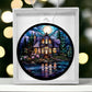 Lake House Stained Glass Christmas Ornament-[Heartfelt Family Gift]