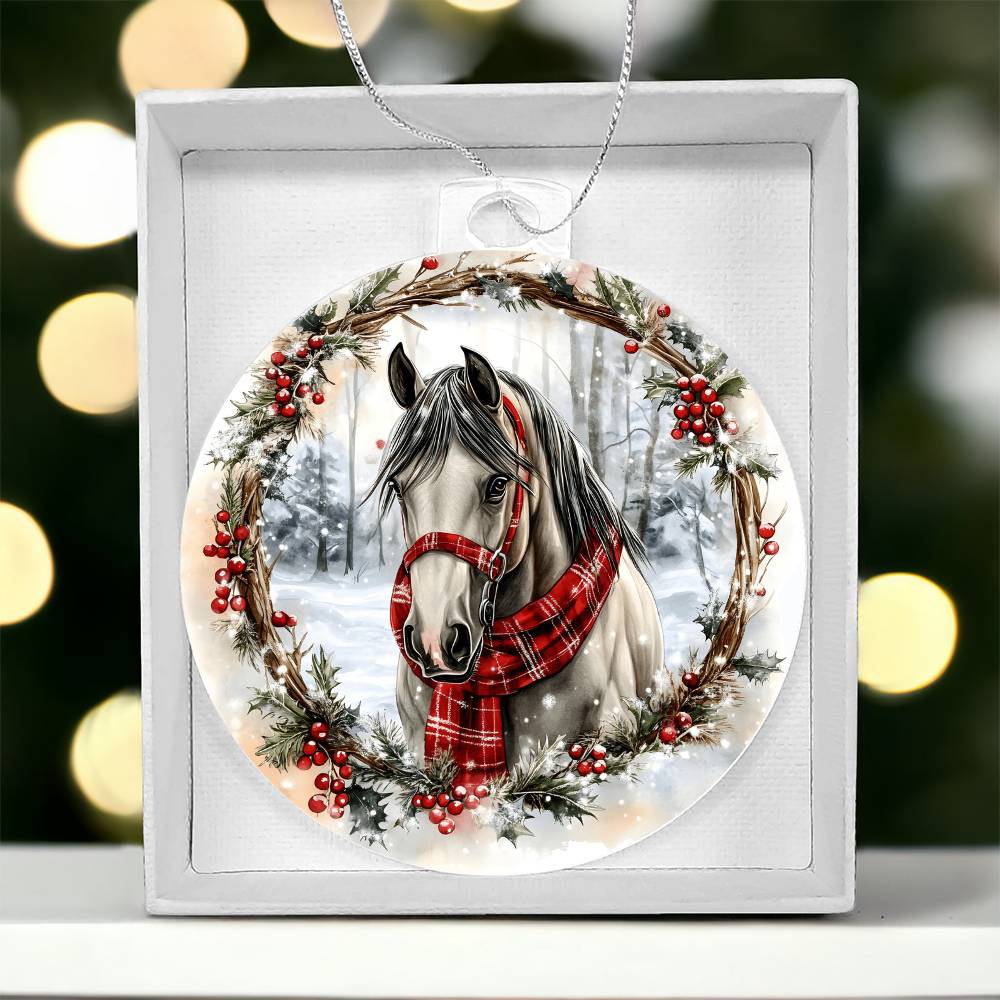 Horse Acrylic Christmas Ornament