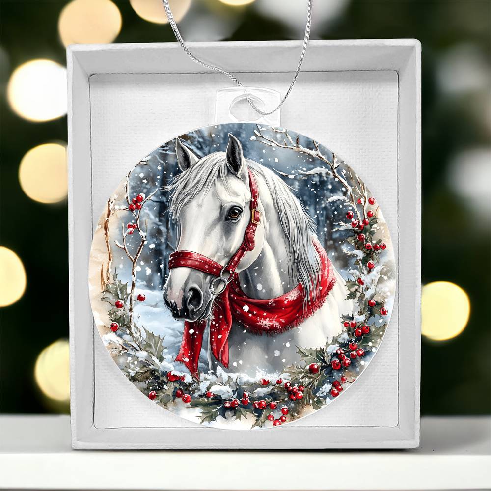 Horse Acrylic Christmas Ornament