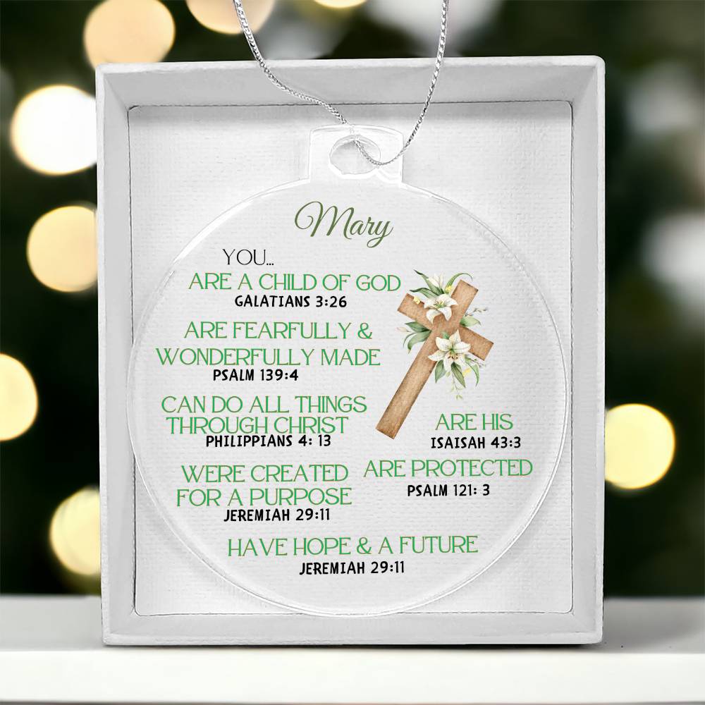 Personalized Christian Affirmations Christmas Ornament-[Heartfelt Family Gift]