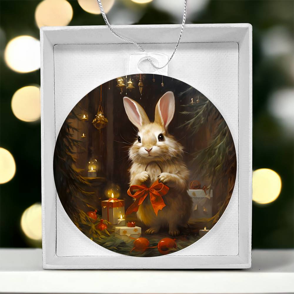 Bunny Christmas Tree Ornament Acrylic Ornament-[Heartfelt Family Gift]