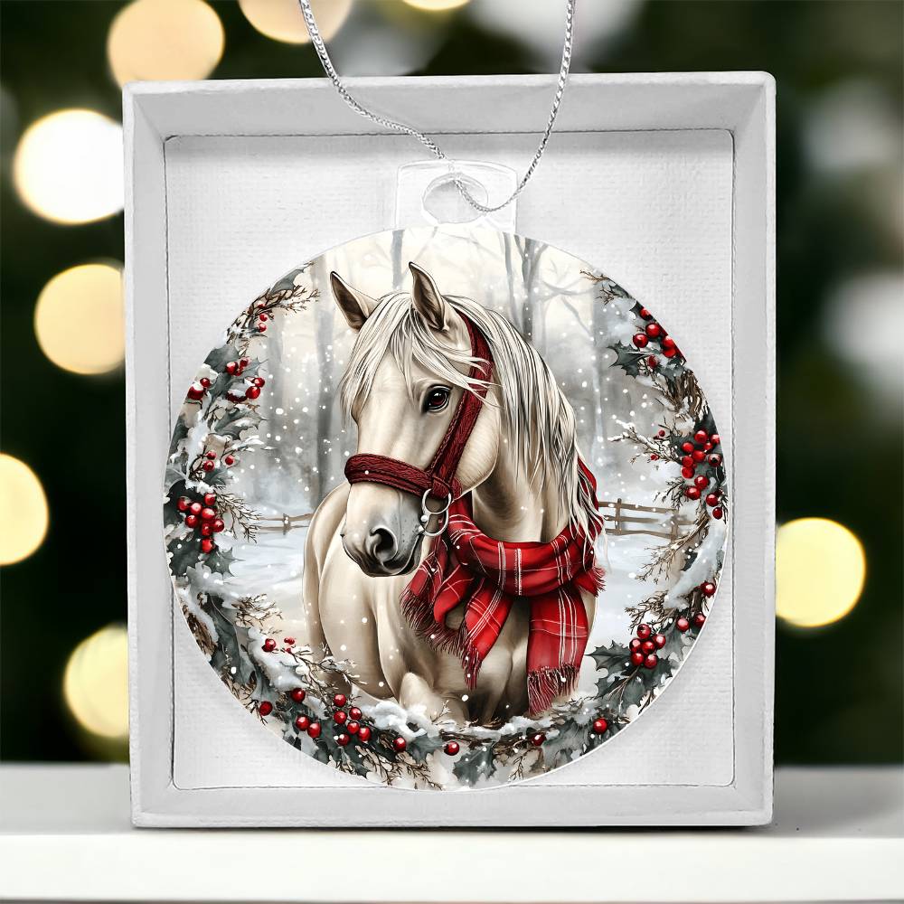 Horse Acrylic Christmas Ornament