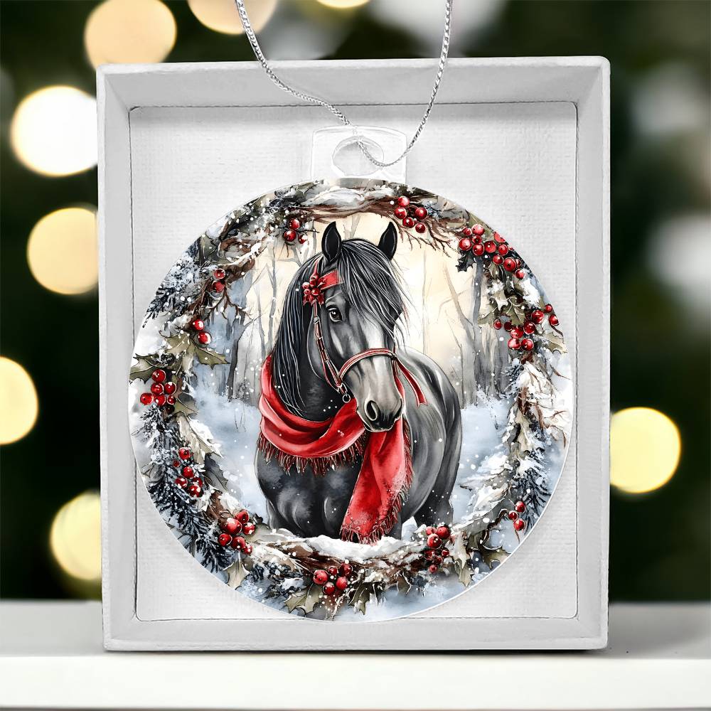 Horse Acrylic Christmas Ornament
