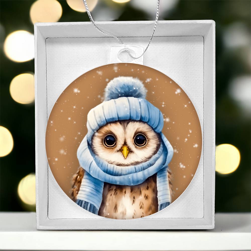 Winter Owl Christmas Ornament - Festive Holiday Decoration for Tree - Handcrafted Winter Bird Decor-[Heartfelt Family Gift]