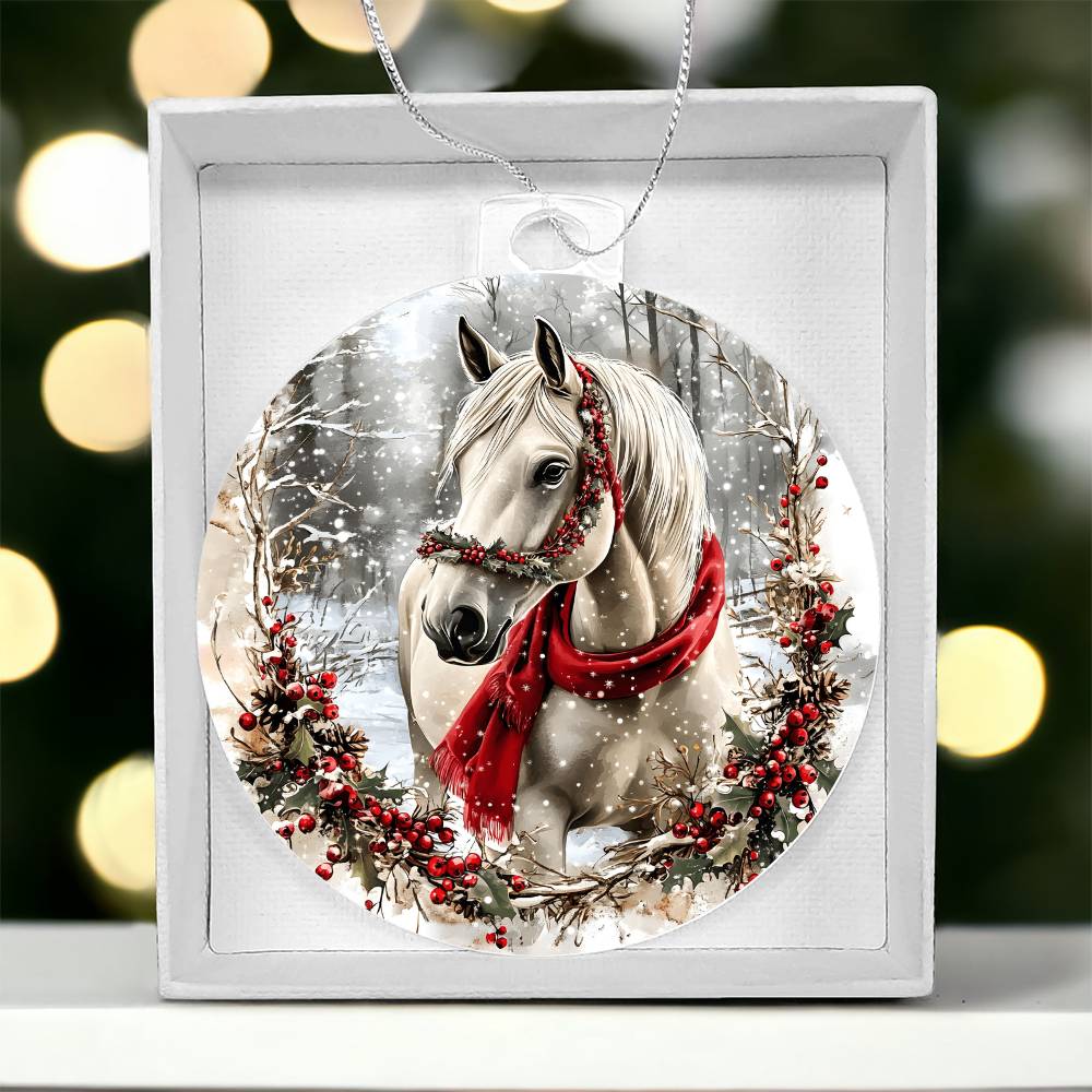 Horse Acrylic Christmas Ornament